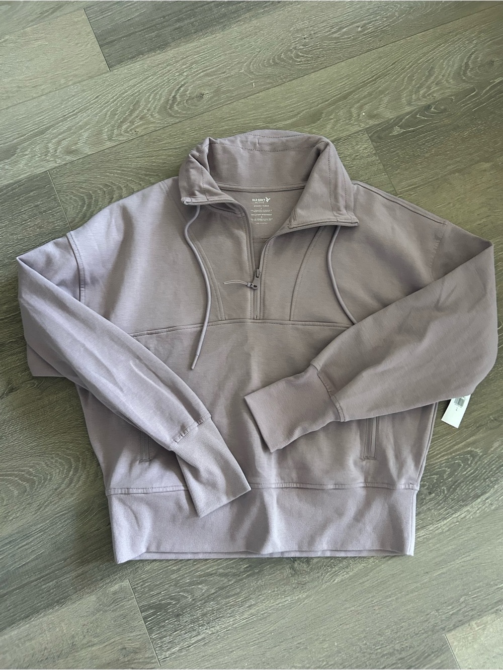 Old navy Quarter-Zip Pullover Sweatshirt in Dusty Mauve/purple colour